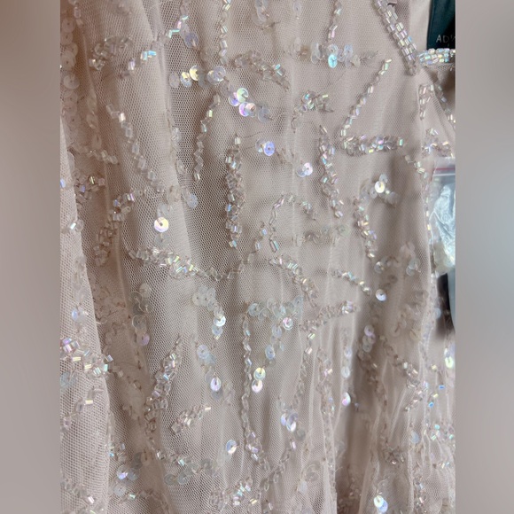 Adrianna Papell NWT Fully Beaded Sequined Maxi Length Gown size 18 - Picture 5 of 6